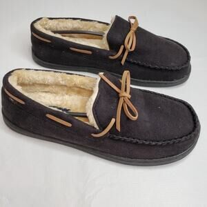 Seranoma Indoor/Outdoor Black Microfiber Rubber Soled Slipper Size 11